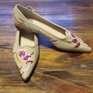 Ventilo Floral Sequin Flats Size 7